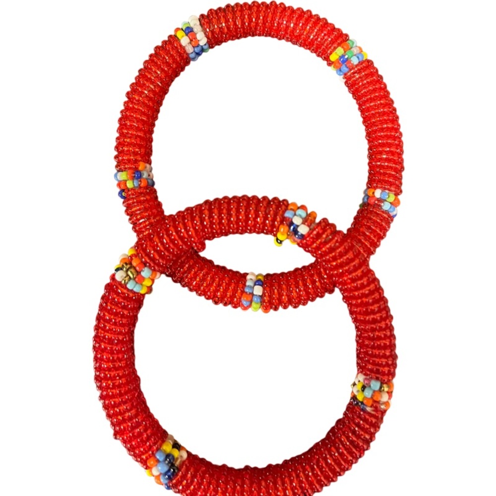 Colourful hand made beaded Bracelet made in Kenya.